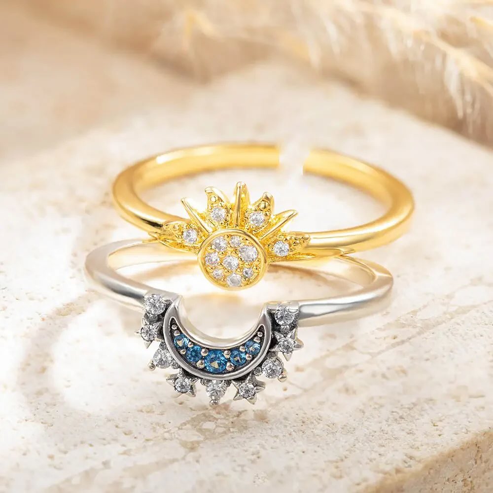 Miniatura 5 de Anillos Sol y Luna Eclipse Pareja